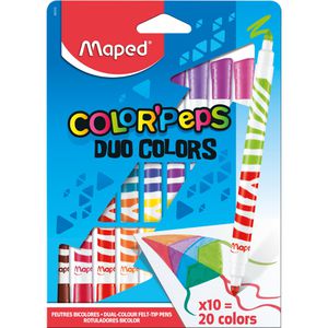 Maped Filzstifte Color Peps Long Life Duo, 847010, Strichbreite 4,75mm, auswaschbar, 10 Stück