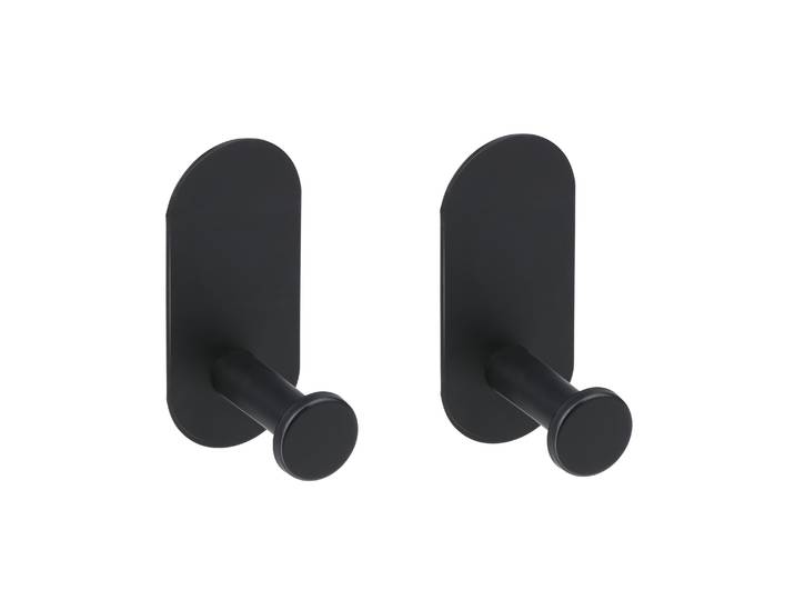 Wandhaken 5 x 6 cm 2er Set schwarz