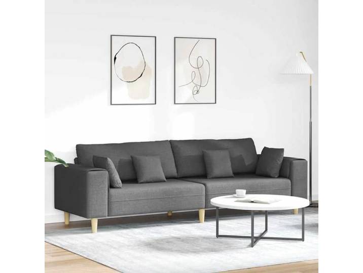 Sofa en tissu avec coussin Gris foncé 208 cm tissu-Mothinessto2548