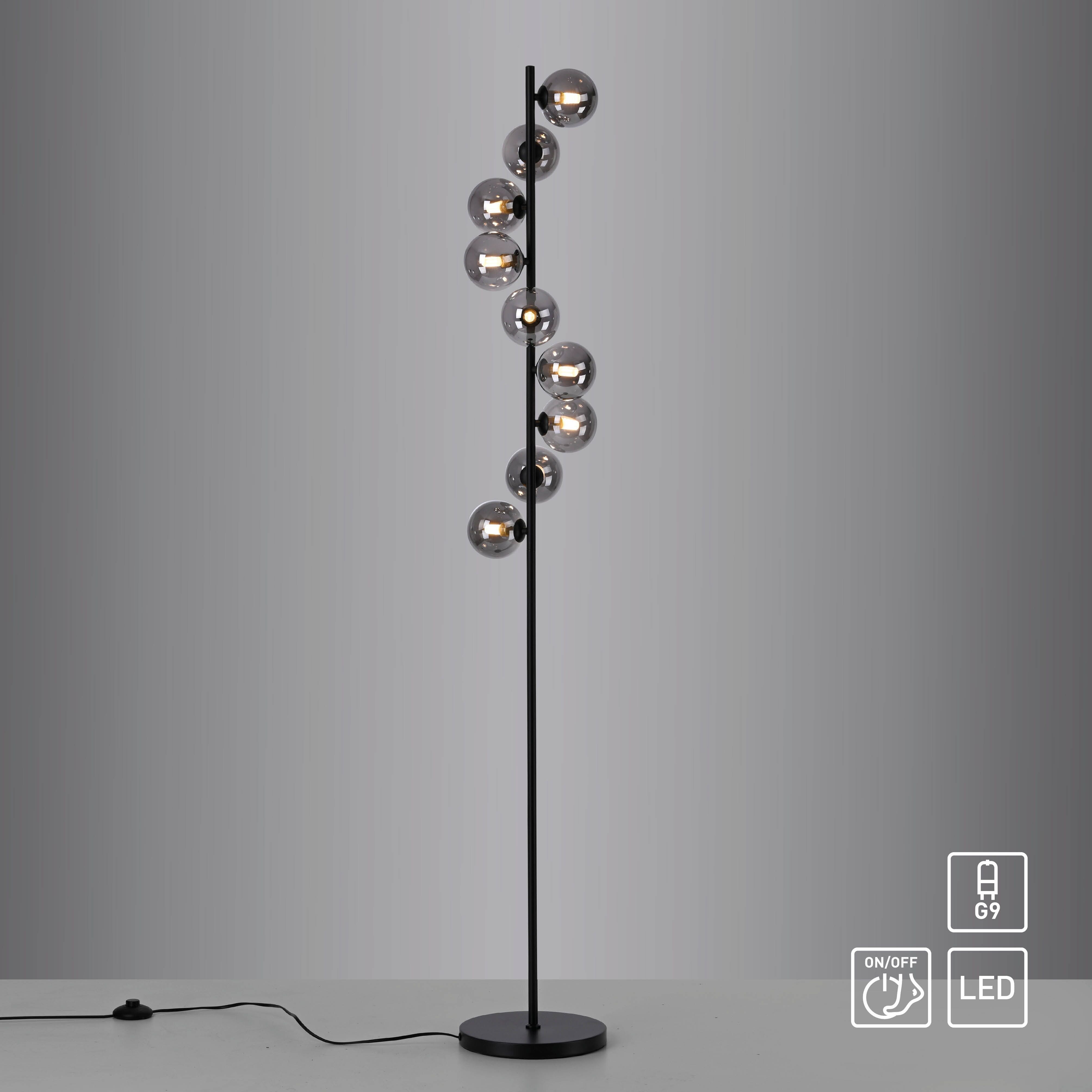 LED Stehlampe "DUBAI", schwarz, 9, Ø 25cm H: 164cm, 1 Stk., SCHÖNER WOHNEN-KOLLEKTION, Leuchten, SCHÖNER WOHNEN Kollektion, Fußschalter, LED Stehlampe