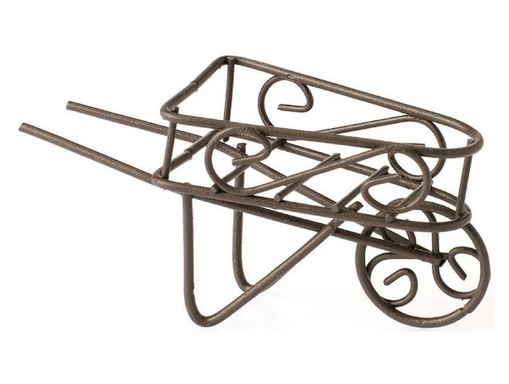 Glorex Mini-Gardening Schubkarre Rost 8 × 3.5 × 4 cm