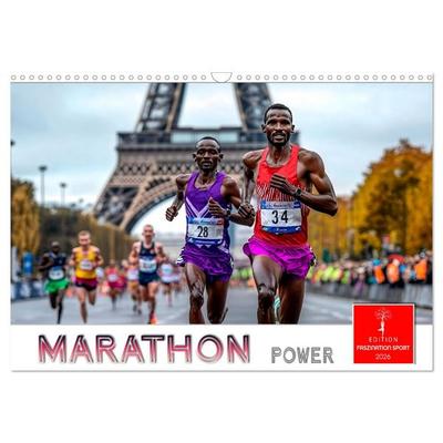 Marathon Power (Wandkalender 2026 DIN A3 quer), CALVENDO Monatskalender