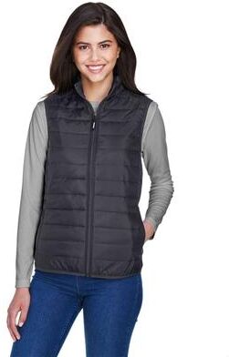 CORE365 CE702W Women's Prevail Packable Puffer Vest in Carbon size 2XL   Polyester