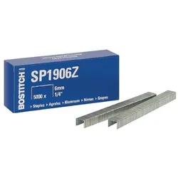 Bostitch Heftklammern 6 mm SP1906Z Metall Silber 5000 Heftklammern