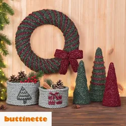 Strick- und Häkelanleitung – Weihnachtliche Deko aus Woll Butt Primo Paillettes und Woll Butt Heidi
