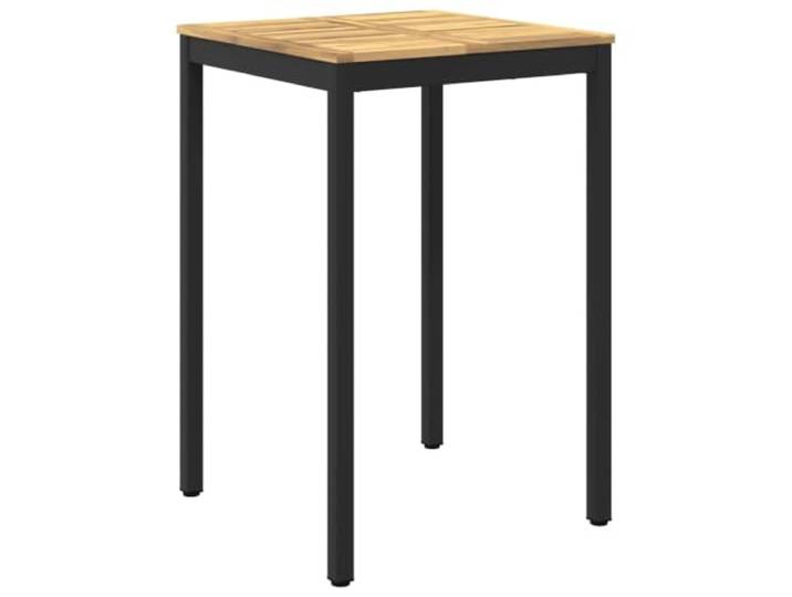 PHGTYUK Gartenbar-Tisch Weiß und Schwarz 70 x 68,5 x 105 cm Akazienholz,Stahlbeine,rustikale Holzmaserung,Bartisch und Esstisch,Outdoor,Terrasse,Balkon,Garten