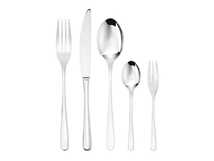 Sambonet Taste 52553-G6 - Edelstahlgeschirrset 18/10, für 12 Personen, 30-teilig: 6 Gabeln, 6 Löffel, 6 Messer, 6 Teelöffel, 6 Dessertgabeln, Spülmaschinenfest, Stahl