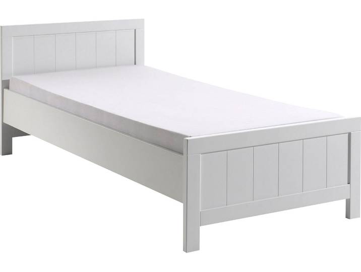 Einzelbett VIPACK, weiss (weiß), B:96cm H:77cm L:208cm, Betten, Einzelbett, Einzelbett in Landaus Optik mit Liegefläche 90 x 200 cm, Weiss lackiert
