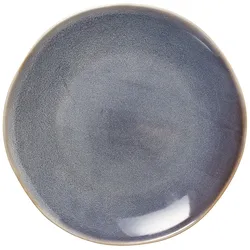 Excellent Houseware Edles Speiseteller 4er-Set aus robustem Steinzeug, Blau, Teller, Blau