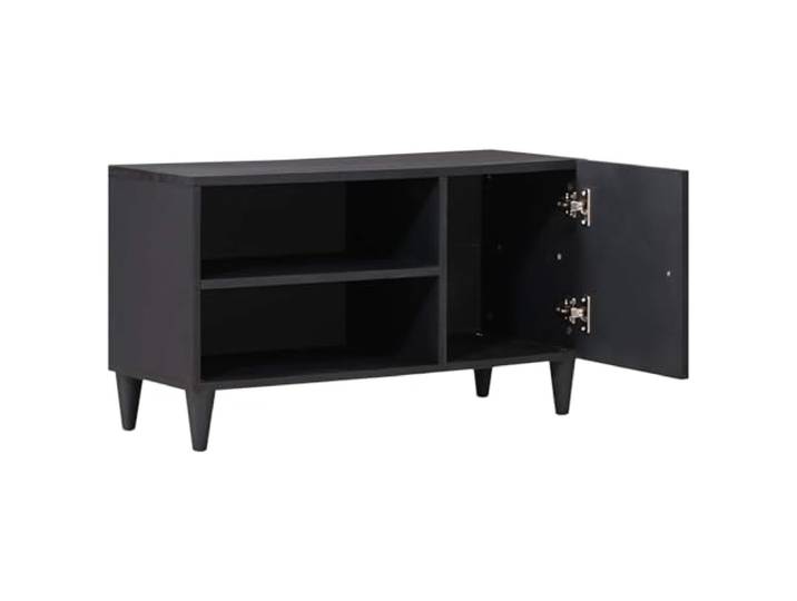 HKQWPBF Stauraumschrank Mehrfarbig 80 x 31,5 x 46 cm Massivholz Mango Medienlagerung, florales Muster, Messingknöpfe, geräumiger Innenraum, moderne Designästhetik