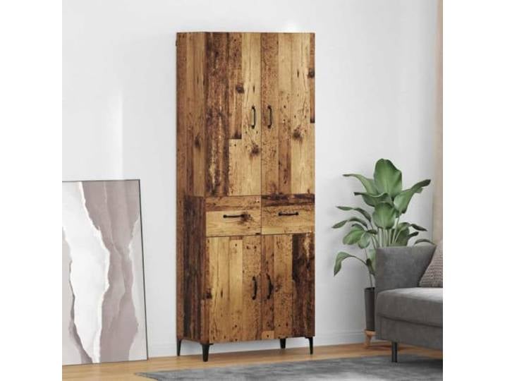 HEFZGDB Wandmontiertes Highboard Altholz Optik Moderner wandhängender Kleiderschrank Minimalistisches Highboard Holzwerkstoff Raumsparendes wandmontiertes Wohnzimmerschrank