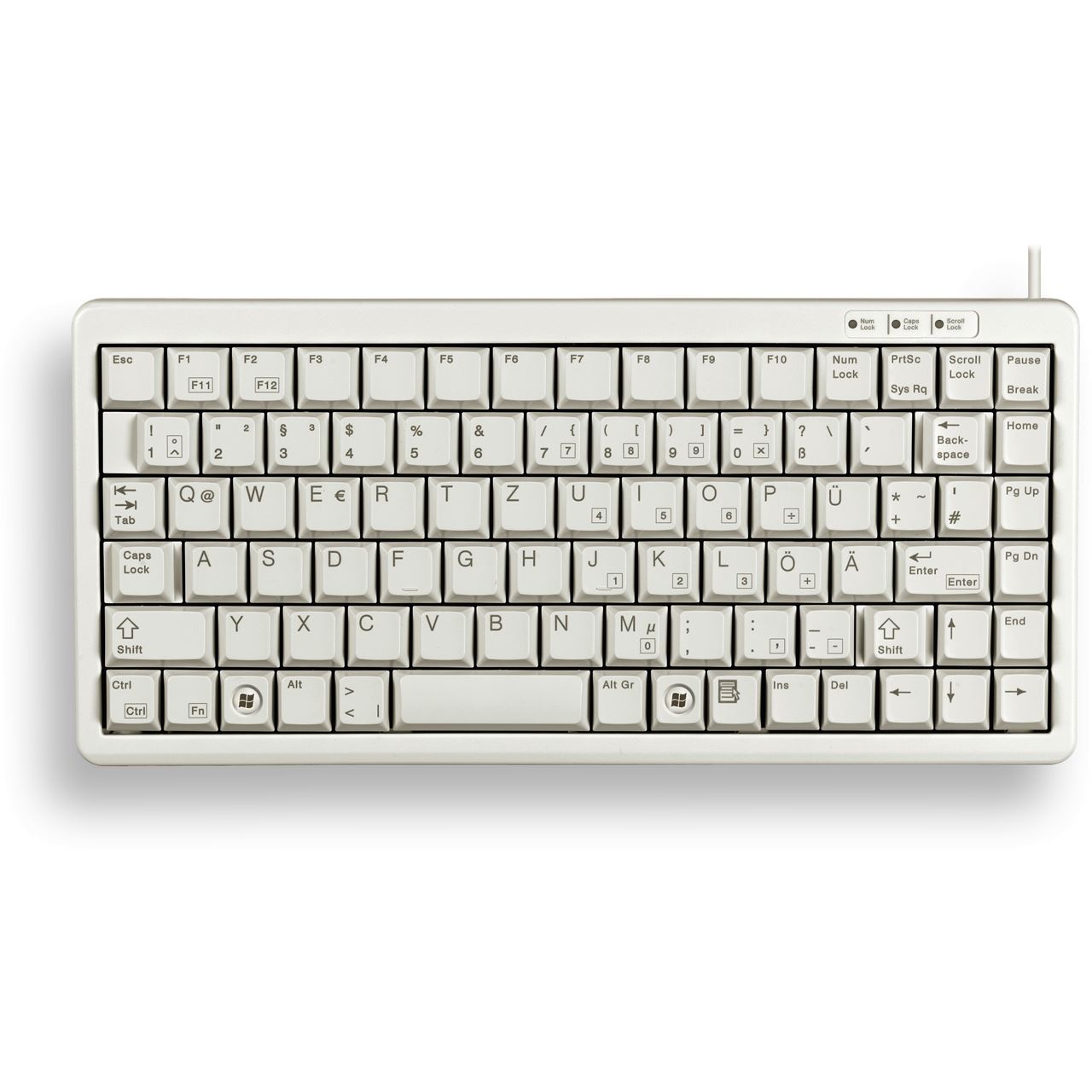 CHERRY Compact Tastatur G84-4100LCMCH-0 CHERRY ML PS/2 & USB Schweizer Deutsch grau (kabelgebunden)