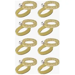 6x Heyda, Sticker, Sticker-Etikett Ringe gold 8 Stück 4-farbig (8 Sticker)
