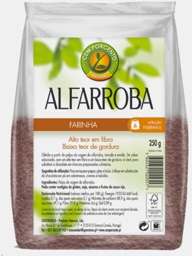 CEM POR CENTO FARINHA DE ALFARROBA 250g CEM PORCENTO