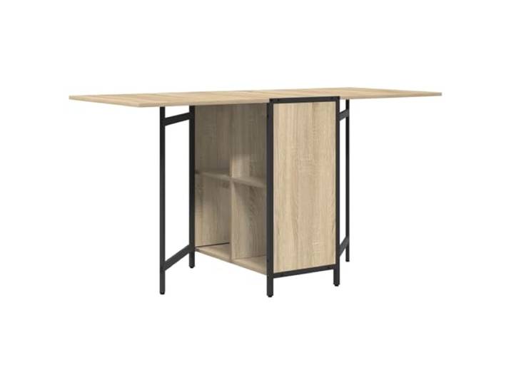 HAQWRDQSG Esstisch Ausziehbar 144x60x75cm Holzwerkstoff Sonoma-Eiche Flexibler Küchentisch mit 2 integrierten Regalböden und manueller Klappfunktion für das Esszimmer.