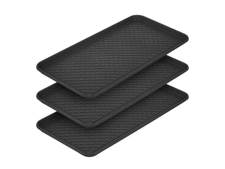 Schuhabtropfschale 76 x 38 cm 3er Set schwarz