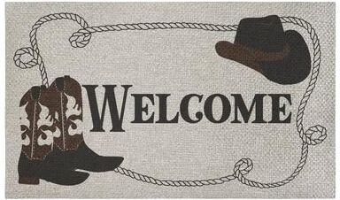 Stupell Desert Cowboy Cacti Themed Sisal Door Mat,18x30