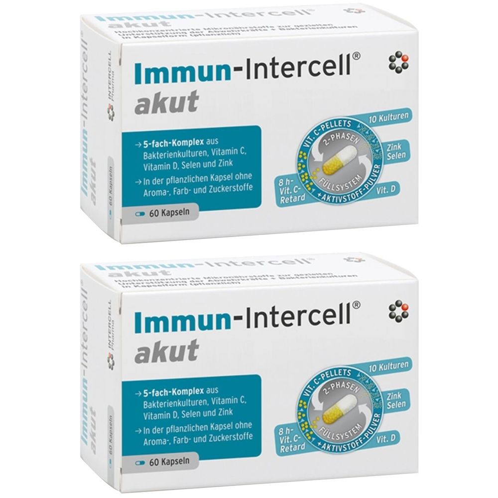 Immun-Intercell akut Hartk.m.veränd.Wst.-Frs. 2x 2x60 St Hartkapseln mit veränderter Wirkstofffreisetzung