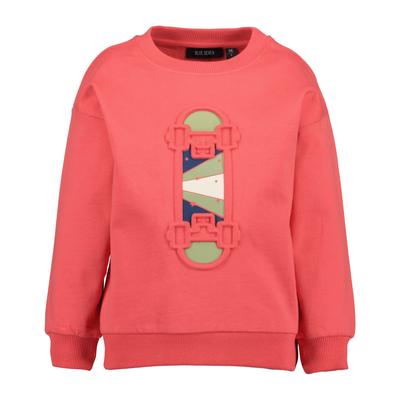 Sweater BLUE SEVEN "Sweatshirt", Jungen, Gr. 116, rosa (3190, tomate), 100% Baumwolle, normal normal, Rundhals, gerader Abschluss, Sweatshirts Sweater