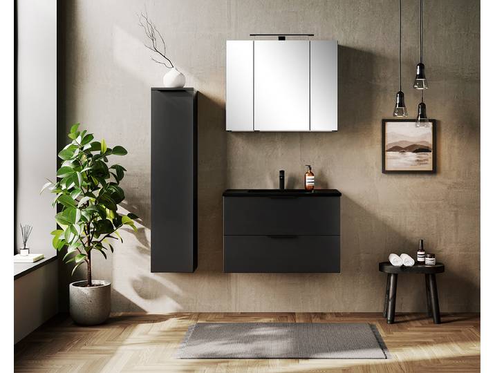 Meuble midi 30 x 130 x 35cm Noir/Noir