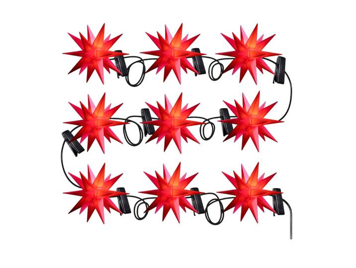 STERNTALER LED-Lichterkette mit Baby-Sternen außen 9-fl. rot Baby-Sterne, rot, Kunststoff