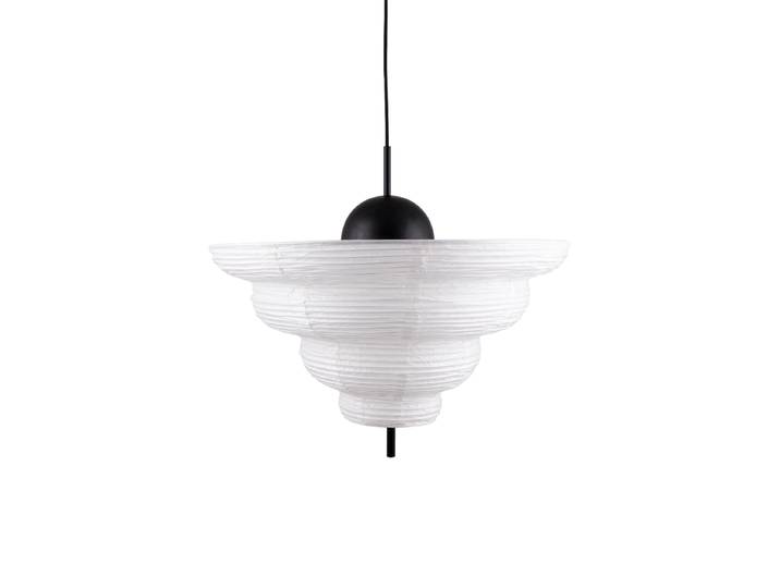 Grosse Deisgn Pendellampe „Kyoto“ Ø 60/ H 60 cm – Weiss Weiss, Schwarz Globen Lighting