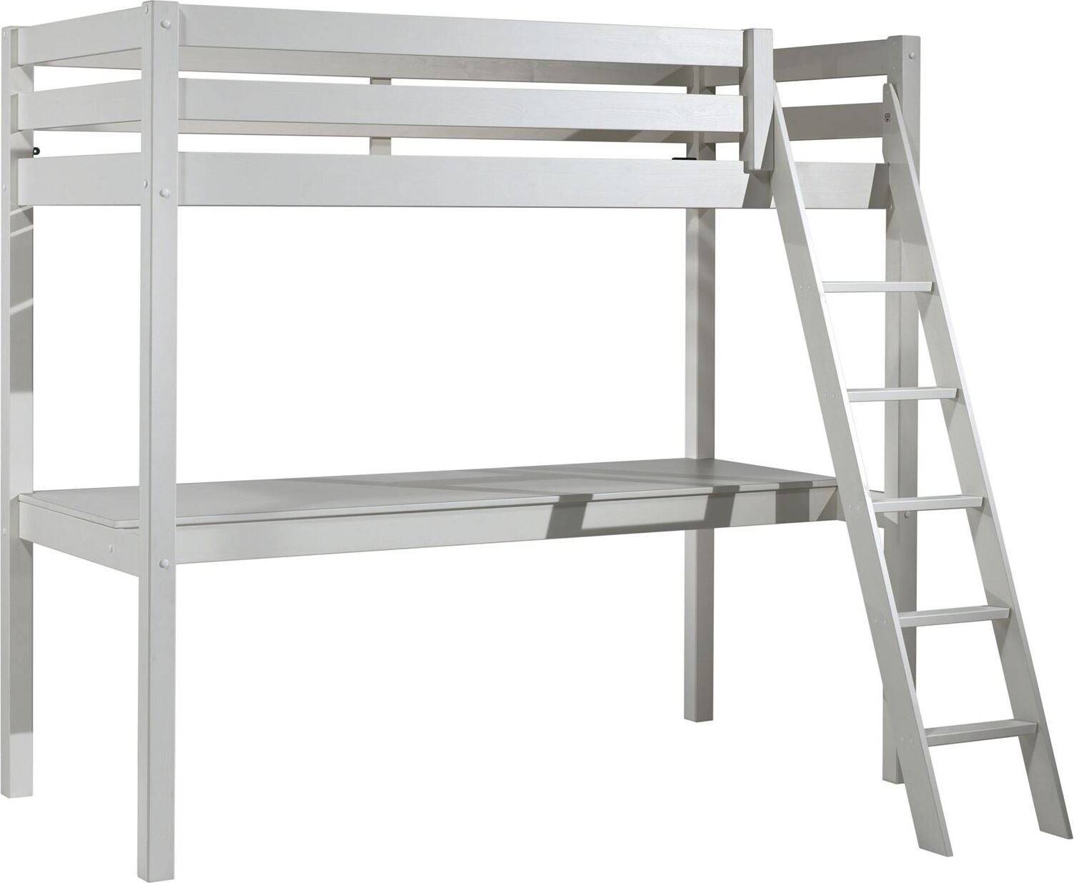 Hochbett Karolina 209x165x190 Kinderbett Massivholz Weiß
