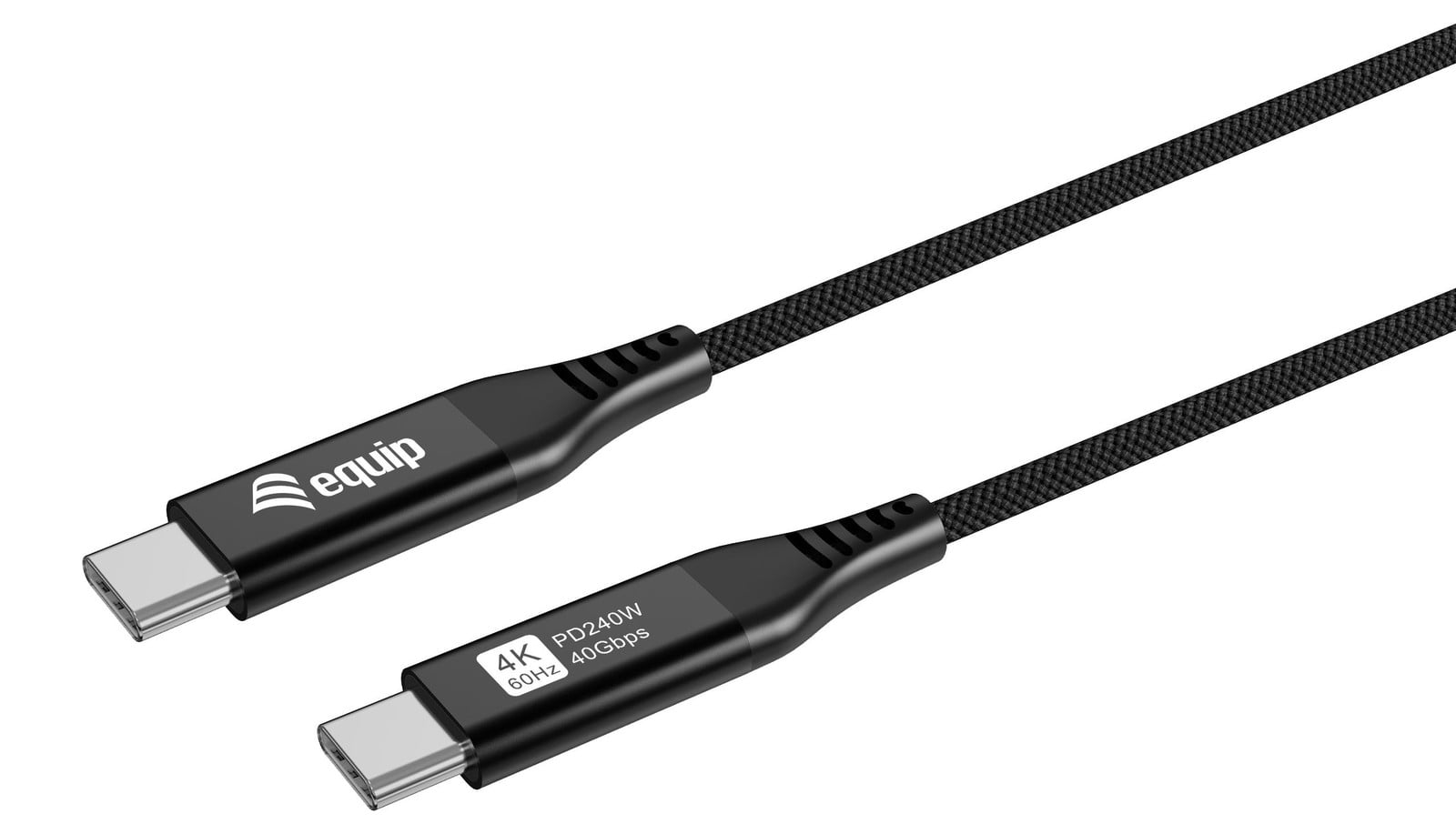 Equip USB-C 4.0 naar USB-C kabel, slank, PD240W, zwart, 1,20 meter