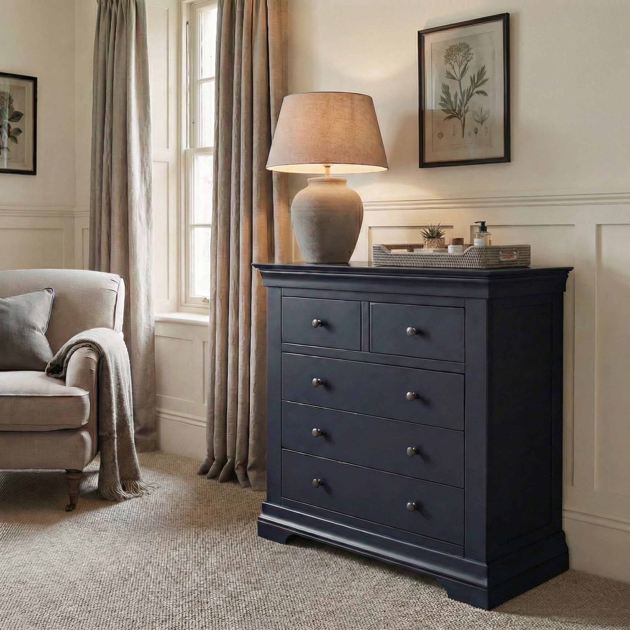 Chalbury 2 Over 3 Chest of Drawers in Dusky Black