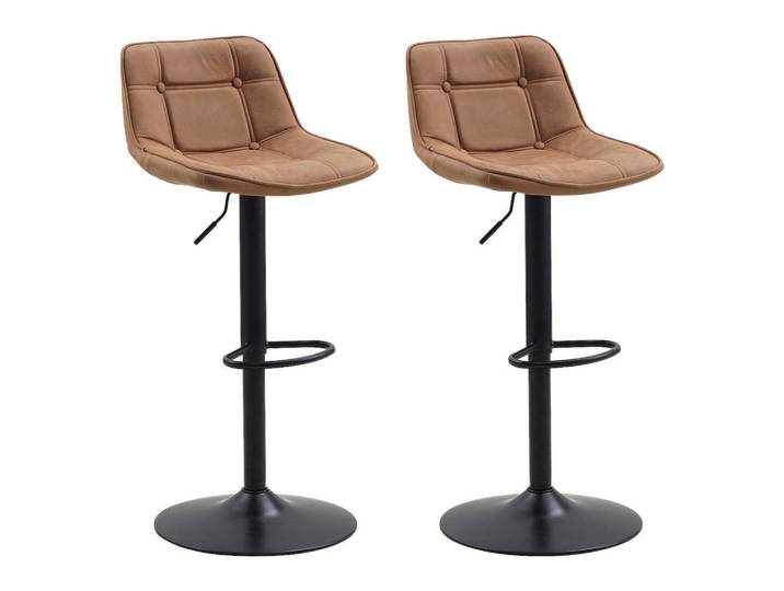 Mid.you Barhocker-Set, Cognac, Metall, Sockel, 49x87x43 cm, gastro- und objekttauglich, Esszimmer, Barmöbel, Barhocker