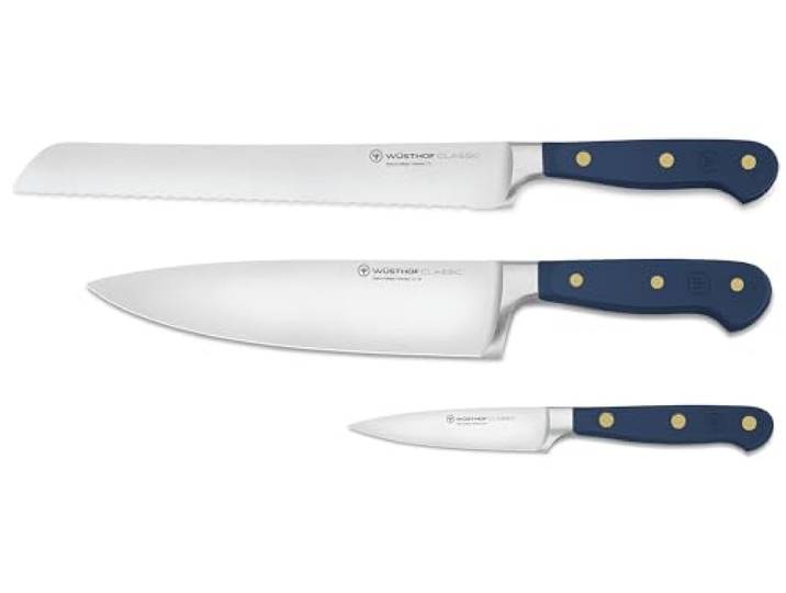 WÜSTHOF Classic Messerset mit 3 Küchenmessern, Wild Blueberry (Blau)