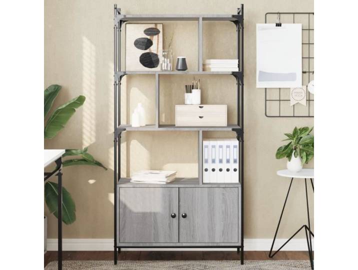 Bibliothèque avec portes sonoma gris 76 5x30x154 5 cm 833351