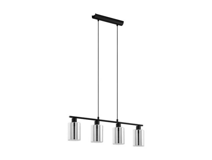 Novel Hängeleuchte, Schwarz, Transparent, Metall, Glas, Mauer, länglich, 11x110x80 cm, RoHS, Schutzklasse I (Erdungsanschluss), Lampen & Leuchten, Innenbeleuchtung, Hängeleuchten, Pendelleuchten
