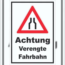 HB-Druck Schild Achtung Verengte Fahrbahn A3 (297x420mm)