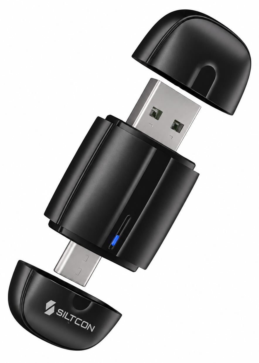 Siltcon 2-in-1 Draadloze CarPlay en Android Auto Dongle - USB-A & USB-C - Zwart - Ultra Compact