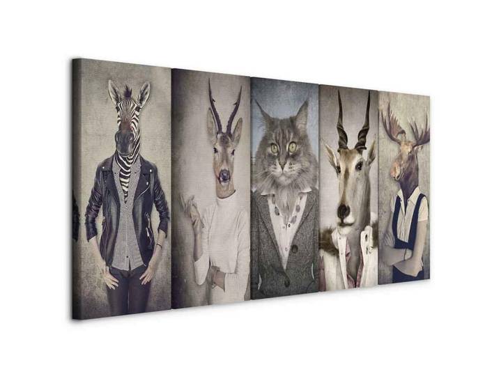 Leinwandbild Animal Masks Multicolor B: 200 cm