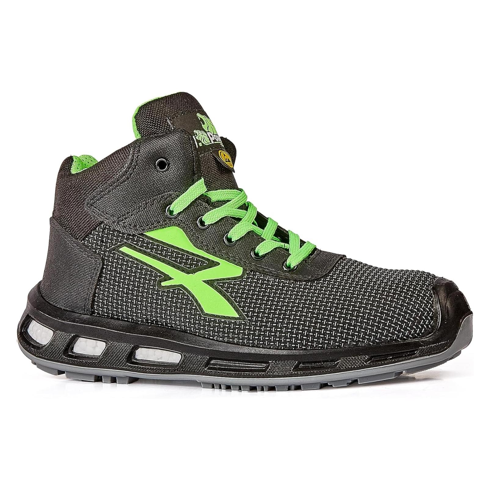 U-Power Sicherheitsstiefel RedLion HARD Grösse 43 schwarz/grün S3 SRC ESD EN ISO 20345 Putek Technology (S3, 43) (RL10356-43)