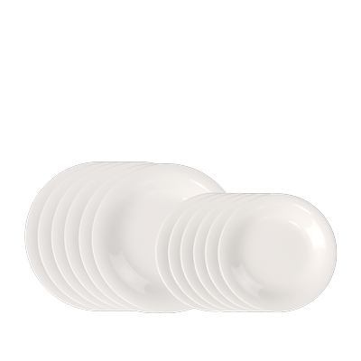 Teller-Set "Essential Teller-Set", weiß, 12, Porzellan, LIKE. BY VILLEROY & BOCH, Geschirr-Sets, Premium Porzellan