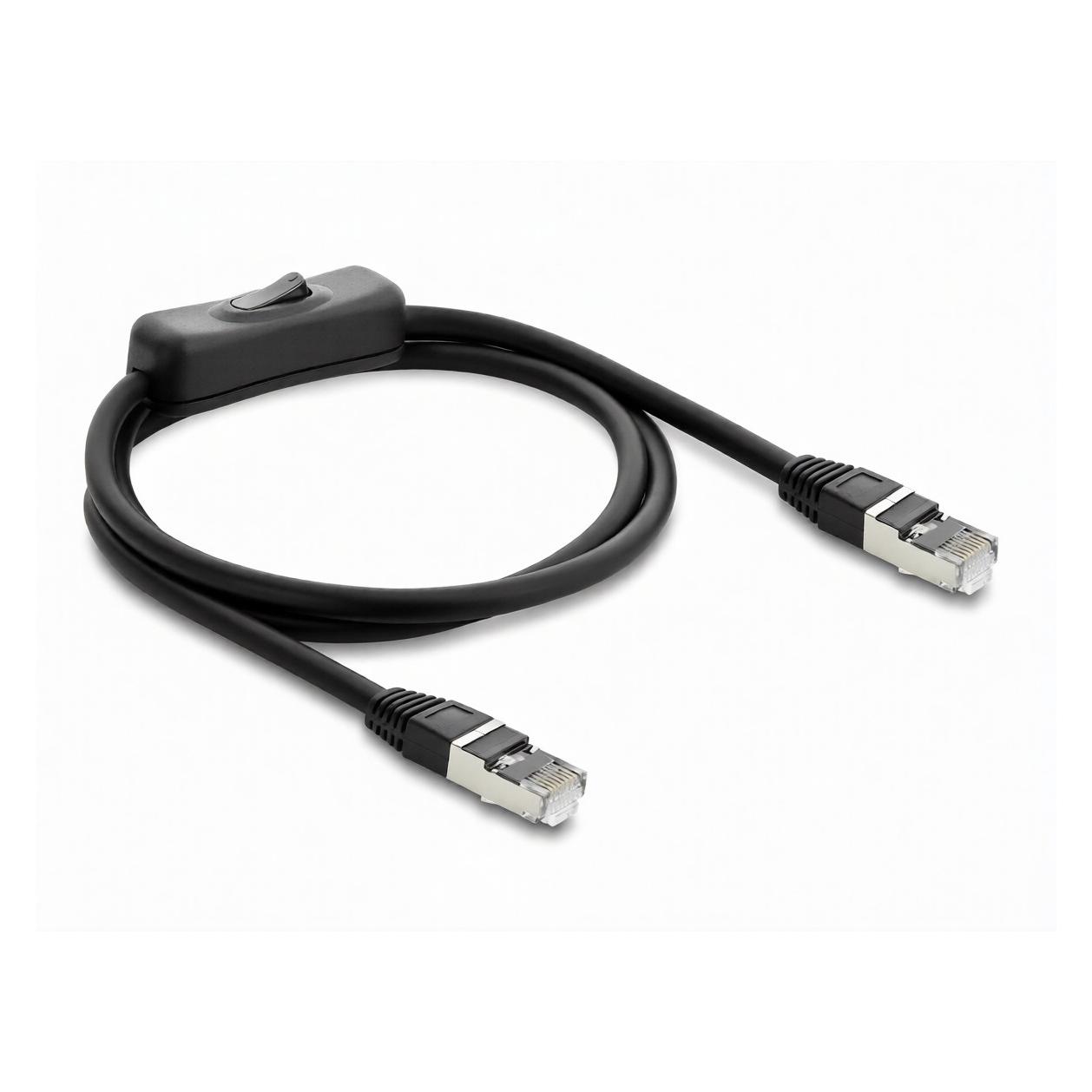 Delock RJ45 Kabel Stecker zu Stecker mit Schalter Cat.6 F/UT (F/UTP, CAT6, 1 m) (81562)