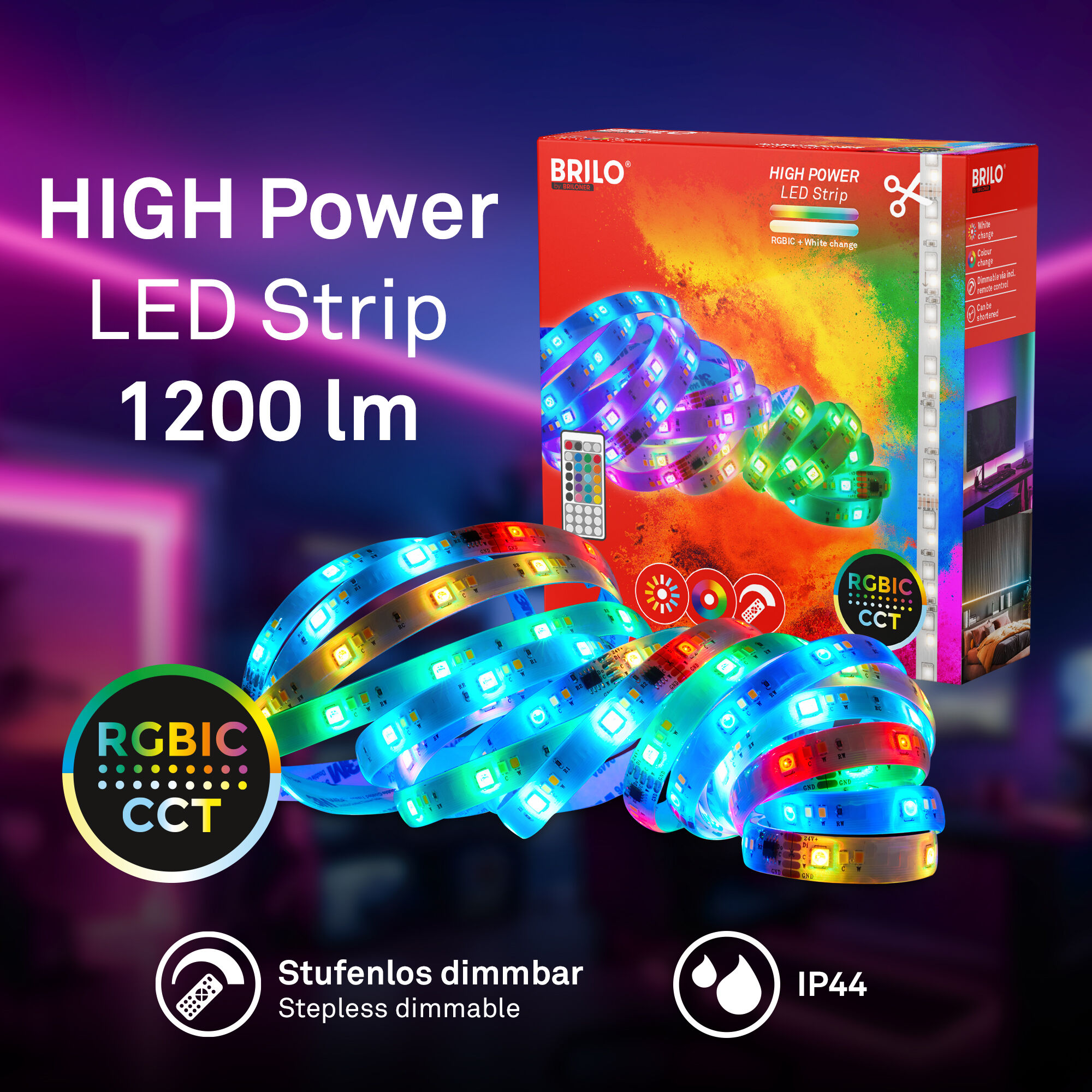 BRILONER LEUCHTEN LED Stripe "RGBIC 2354156", weiß, Gesamtlänge 5m, Lichterketten, LED Stripe