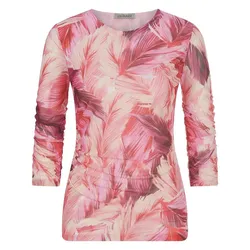 Mesh-Shirt Rundhals-Ausschnitt Uta Raasch rot, 40