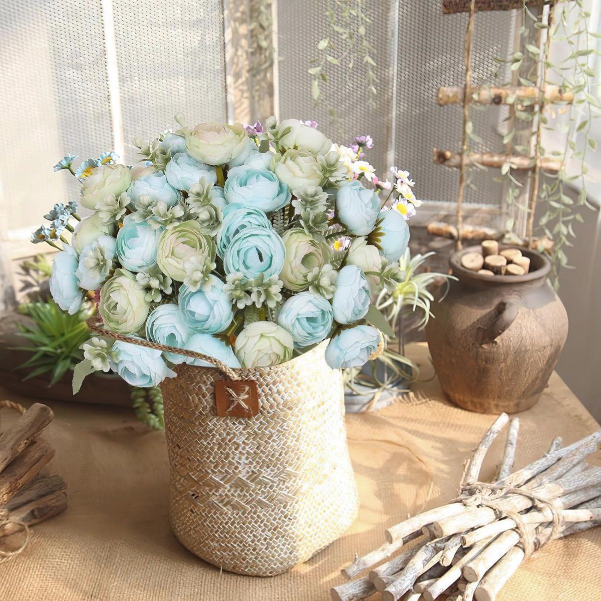Set van 2 kunstmatige Camellia bloemen voor bruiloften en decoratie