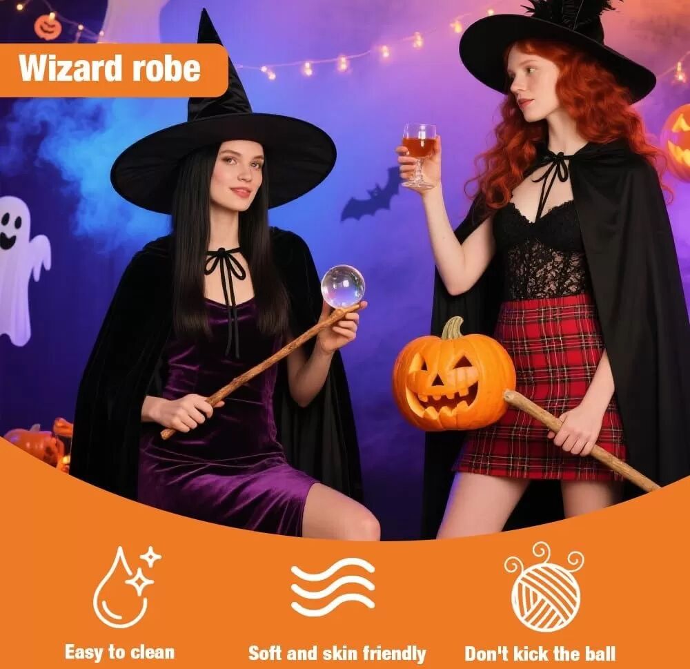 INF Cape à Capuche Robe Star Wars - Costume de Cosplay Médiéval pour Fête de Sorcier XL