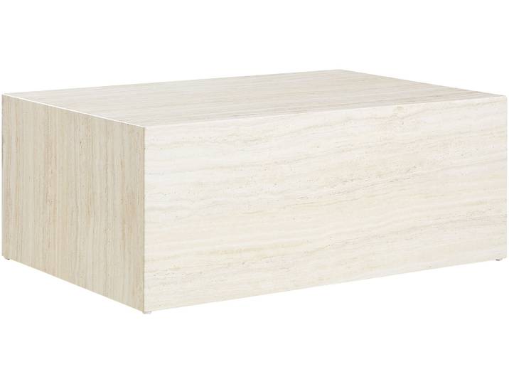 Couchtisch SALESFEVER Almeria Wohnzimmertisch Stilvoller Beistelltisch 90/60 cm , beige (travertin, optik), B:90cm H:35cm T:60cm, MDF, mit Melaminfolie überzogen, Tische, Couchtisch, Eleganz trifft Funktionalität: 90x60cm, Marmoroptik-Folierung
