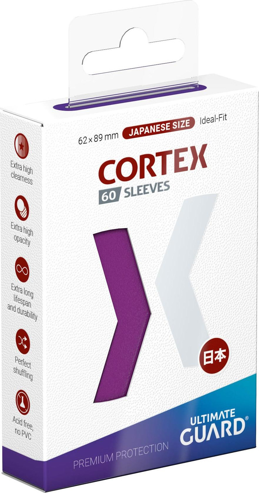 Ultimate Guard Cortex sleeves Japans formaat paars 60 stuks