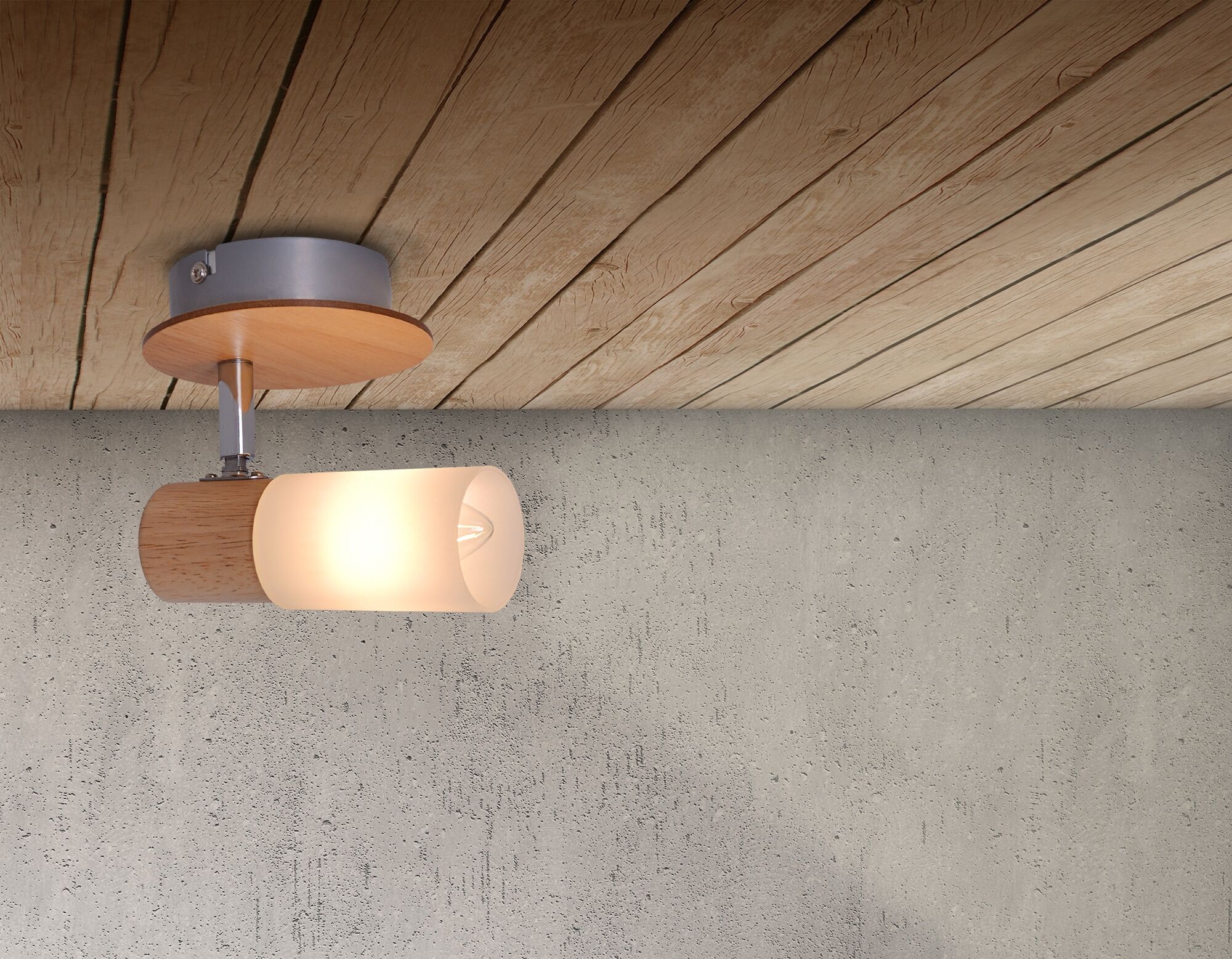 NÄVE Deckenspot "Todtnau", beige (natur), 1, Ø 5cm H: 5cm, 1 Stk., Leuchten, Holzart Gummibaum, Spots flexibel verstellbar, E14 max 5W, weiß/natur, Deckenspot