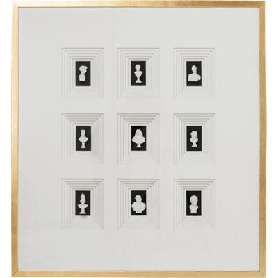Bild KARE DESIGN "Objektbild Ancient Art Nove 100x110cm", weiß (farbe bild(er): goldfarben), B:100cm H:110cm T:6cm, Glas, Massivholz, Bilder, Bild