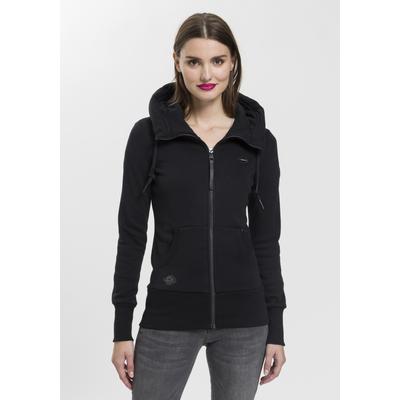 Sweatjacke RAGWEAR "NESKA ZIP O", Damen, Gr. M, schwarz, Sweatware, Obermaterial: 90% Baumwolle, 10% Polyester, kontrastfarbene Details, unifarben, figurbetont normal, Rundhals, Rippbündchen, Sweatjacken Sweatjacke, figurbetont in melierter Optik...