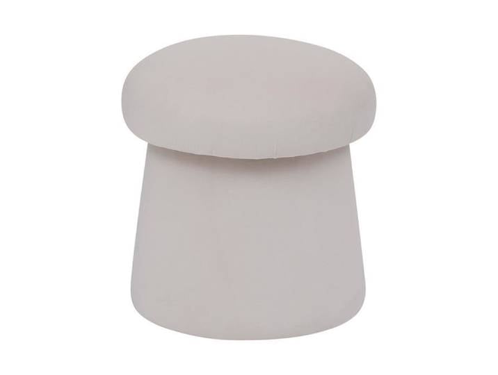 Eazy Living Velours Pouf Ø 37 cm Autun Ivoire