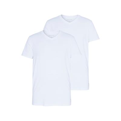 V-Shirt CHIEMSEE, Herren, Gr. S (44/46), weiß (hellweiß), 95% Baumwolle, 5% Elasthan, slim fit, V-Ausschnitt, gerader Abschluss, Shirts